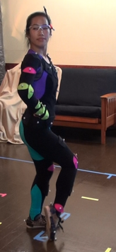 Ire Park of DanceJOA-LA at mocap studio in Sexy Lady pose